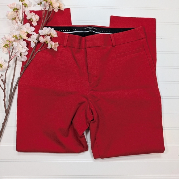 Banana Republic Red Sloan Slim Ankle Pants - Picture 2 of 5